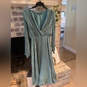 Aqua Long Sleeve Dress